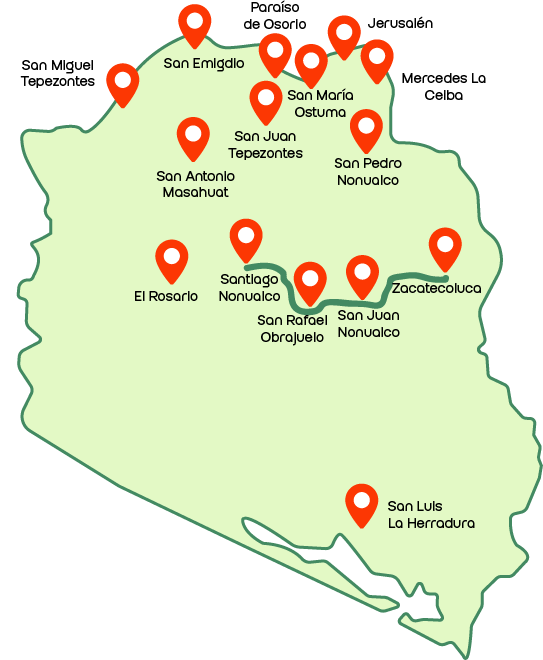 Mapa de la Ruta 3 Ruta del Añil y Tradiciones